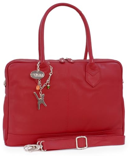 Catwalk Collection Handbags - Grande Borsa Tote Pelle - Borsa a Spalla da Lavoro - Cartella Ufficio Donna - Tracolla Removibile - Grosvenor - Rosso