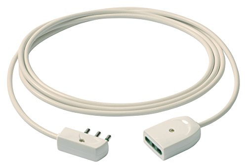 Vimar 0P32389.B Cavo Prolunga lineare 5 metri, 3G1 e Spina Piatta salvaspazio 2P+T 16 A 250 V~, Bianco