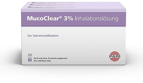 PARI MucoClear 3% Inhalation Solution – Pack of 60 – Mucus Relief & Easy Expectoration from Sinuses & Lungs – Sterile, Preservative Free – Suitable for All Ages