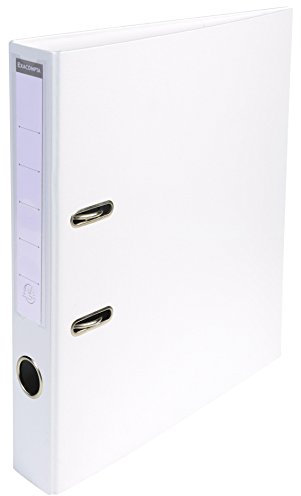 Exacompta 53548E Premium PVC-Ordner Prem´Touch Pastell. 5 cm schmal DIN A4 Ringordner Aktenordner Briefordner Büroordner Plastikordner Schlitzordner Weiß, 1 Stück