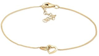 Elli Pulseras El corazón de las damas se entrelaza en plata esterlina 925 bañada en oro