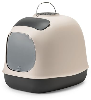 UNITED PETS Minù Kattfilt/kattfilt, från design, tillverkad i Italien, utrustad med skopa och filter, grå duva/antracit