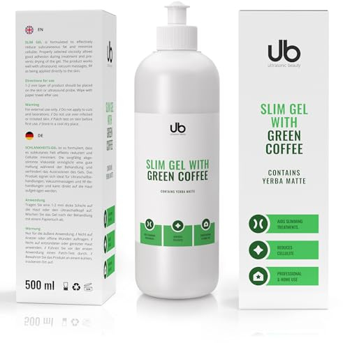 UB Gel Slim med grön kaffe & Yerba-matt – för ultraljud | Radiofrekvens | Anti cellulit och bantningbehandlingar 500 ml