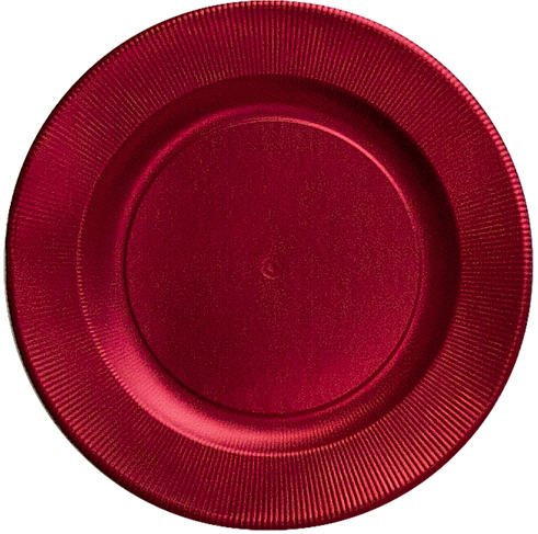 EX.TRA. 16 SOTTOPIATTO RIGHE 32.4 CM (ROSSO SATINATO)