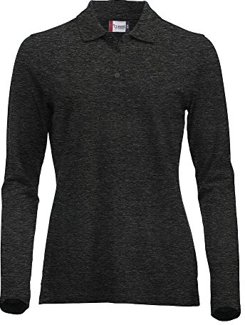 Clique Clothing, maglia a maniche lunghe classica in cotone, da donna, vestibilità moderna, da XS a XXL Anthracite Large