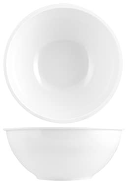 H&H Insalatiera Melamina con Bordo Cm28 Coppe Coppette E Ciotole, Bianco
