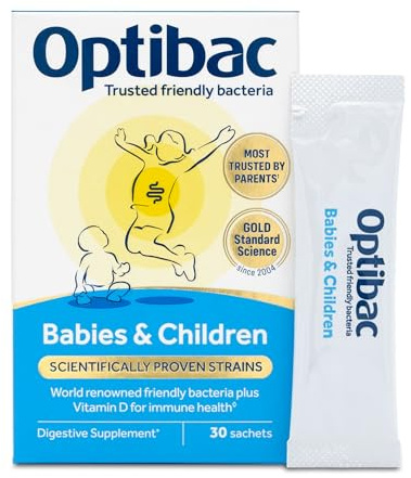 Optibac Probiotics Babies & Children - Kids Probiotic + Vitamin D for Immune Support - Most Trusted by Parents - 30 Sachets