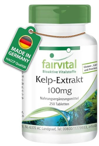 Fairvital | Kelp Tabletten - 250 Tabletten - 150mcg natürliches Jod aus Braunalgen Extrakt - HOCHDOSIERT - Vegan