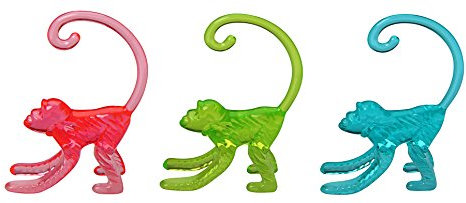 Fackelmann Partyglasmarker TROPICAL, Glasmarkierer in Affenform, Markierungen für Gläser und Becher (Farbe: Bunt), Menge: 50 Stück, 4.5 x 3 x 0,9 cm