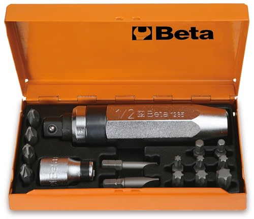Beta 1295/C14 - Destornillador de golpe con 14 puntas y 1 vaso portapuntas