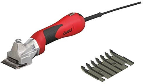 LISTER Pferdeschermaschine LI CUTLI + Messersatz LI 102 + Spezial-Schermaschinenöl + Kunststoffkoffer, Schermaschine für Pferde, professionelle Schur für ihr Pferd, Farbe/Scherkopf: rot/silber
