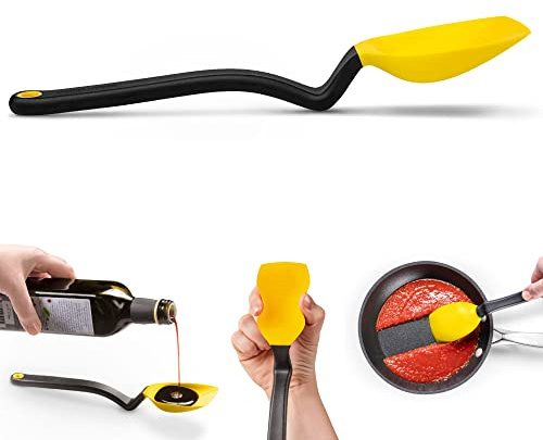 Dreamfarm Supoon, cucchiaio multifunzione antiaderente in silicone con linee di misurazione, utensile da cucina, giallo