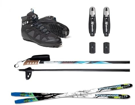 Whitewoods Adult NNN Cross Country Ski Package, 157cm - Skis, Bindings, Boots, Poles (37, 90-120 lbs.)