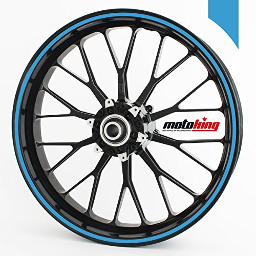 Felgenrandaufkleber 360° - passend für 18 Zoll Felgen für Motorrad, Auto & mehr - Hellblau matt