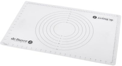 De Buyer - Tapis de préparation anti-adhérent en silicone avec marquages - 60 x 40 cm -, Blanc