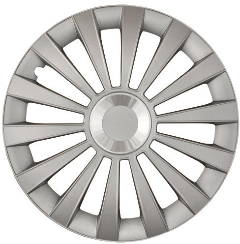 cartrend Radkappen Meridian, 15 Zoll, für alle gängigen Stahlfelgen, aus Spezial-ABS-Qualitätskunststoff, schlagfest, zweischichtige Metallic-Lackierung, überlackierbar, silber, 4 Stück