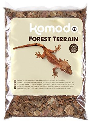 Komodo Forest Terrain Orchid Bark Fine Chips Tropical Forest Organic Substrate or Terrarium Vivarium Jungle Habitat Lush Realistic Plant Accessory - 24L