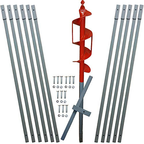 12m Erdbohrer mit 110mm Bohrkopf -VERLÄNGERBAR- auch als Brunnenbohrer, Handerdbohrer, Erdlochbohrer, Brunnenbohrgerät, Pflanzbohrer, Zaunbohrer, Pfahlbohrer UVM. einsetzbar !