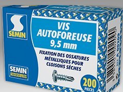 Semin Vis 9.5 mm x 3.5 mm Argenté/métallique VIS TRPF 3.5 x 9.5 mm Pointe Type F Ronde Ronde Torx 200 pièces