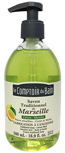 Le Comptoir du Bain Savon de Marseille Liquide Citron/Menthe 500 ml - lot de 3
