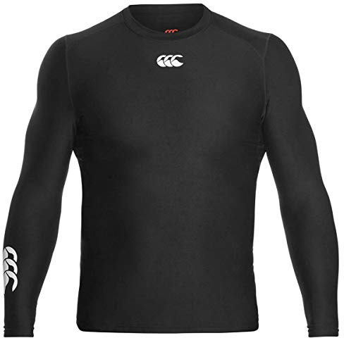 Canterbury Men's Thermoreg Long Sleeve Top | Compression Shirt | Base Layer Top with Heat Retention & Thermal Regulation Top, Black, M