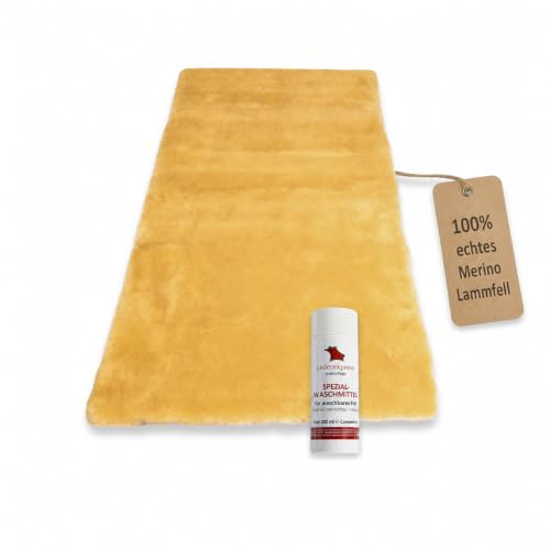 Bettauflage/Betteinlage echtes medizinisches Lammfell Premium Qualität + gratis Fellwaschmittel (190x90 cm)