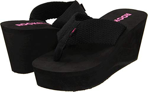 Rocket Dog Women's Diver Flip-Flop, Black, 7 M US