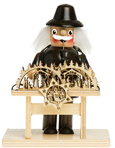 Sikora Räuchermännchen aus Holz Rääucherfigur Deko Weihnachtsfigur Verschiedene Motive - RM-C, Farbe/Modell:C16 schwarz - Schwibbogen Händler, Höhe in cm:Höhe ca. 13.5 cm