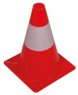 Perel Cono stradale per delimitazione zone, rosso/bianco, uso ricreativo, 30 cm