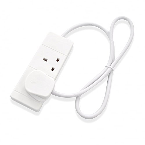 2-Way Extension Lead - Two Gang Multi Plug Socket - White Power Cable 1m