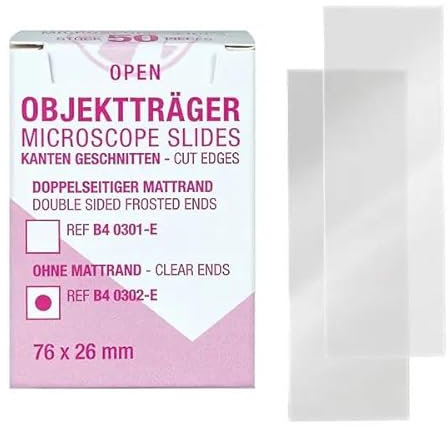 Mediware B4 0302-E Eco-Objektträger, ohne Mattrand (50-er Pack)