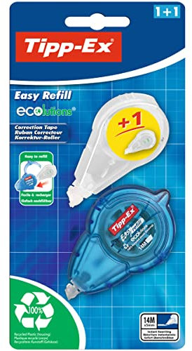 Tipp-Ex Korrekturroller Easy Refill ECOlutions, mit Nachfüllkassette, 14m x 5 mm, Ideal für das Büro, das Home Office oder die Schule