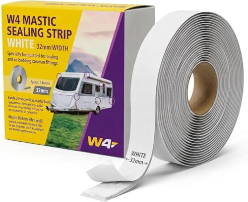W4 Standard Mastic Sealing Strip - White, 5m x 32mm