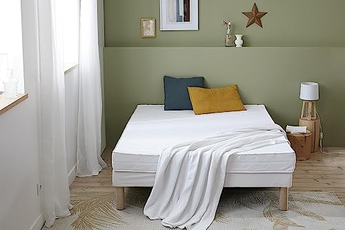 Abeil - Matelas à Ressorts Ensachés - 7 Zones de Confort - Dureté Moyenne H2 - Épaisseur 16cm - Enveloppe Amovible & Lavable en Machine - Certifié Oeko-Tex - 90 x 190 cm