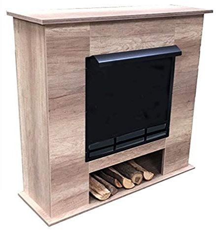 Ethanol und Gelkamin Kamin Modell 001B Deluxe Eiche Hell - GRATIS zum Kamin das komplette Kaminzuebhör