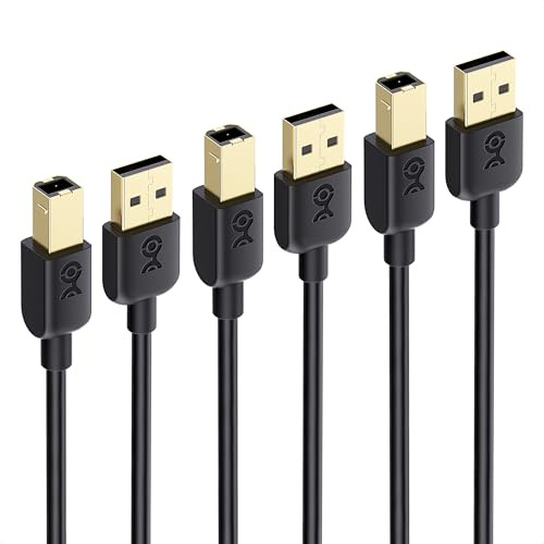 Cable Matters 3-Pack USB Printer Cable, USB A to B Cable, 10ft, Black