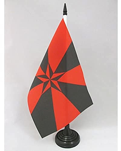 AZ FLAG Bordsflagga Anarkistjärna 3D 21x14 cm 100D Polyester Plastfot