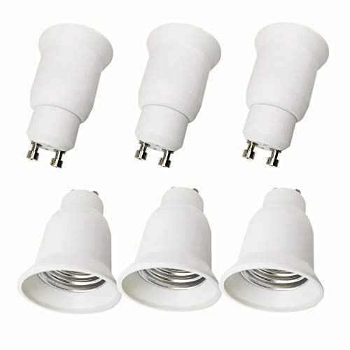 DZYDZR 6 PCS GU10 vers E27 Adaptateur de Douille, Ampoule LED Base Douille GU10 à E26 Lamp Holder Converter