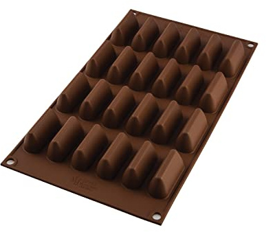 Silikomart | SF125 Molde de Silicona para Monoporciones de CHOCOGIANDUIA, Antiadherente, 24 Cavidades, Pack de 3 Moldes para Tartas, 50 x 18 h 23 mm Volumen 24 x 14 ml Tot. 336 ml