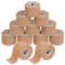 ALPIDEX Kinesiologie Tape 1/3/ 6/12 Rollen Viele Farben 5 m x 5 cm Anwendungsbroschüre Elastisch Wasserfest Hautfreundlich Physio Muskel Tape Set, Farbe:hautfarben, Menge:12 Rollen
