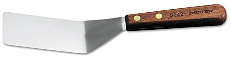 Dexter-Russell 16090 S242½PCP Traditional™ Pancake Turner, 4 x 2-1/2 Solid Stainless Steel Offset Blade with Ergonomic Rosewood Handle, USA-Made Professional, Perfect Cutlery Packaging