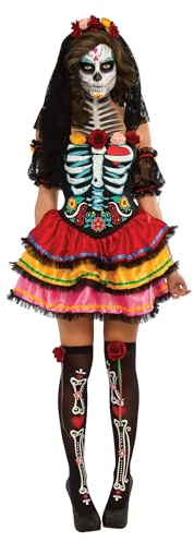 Rubie's Official Day of The Dead Senorita Skeleton Costume, Adult Halloween Fancy Dress