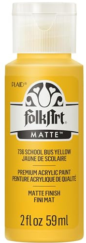 FolkArt Acrylic Paint in Assorted Colors (2 Ounce), 736 School Bus Yellow