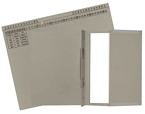 Exacompta 371110B 25er Pack Premium Kanzlei Hängehefter Exaflex Links- oder Rechtsheftung, extra starker Recycling Karton, mit dahnbarer Tasche für Büro Kanzlei und Anwälte Blauer Engel Grau