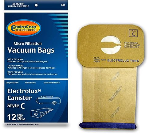 EnviroCare Vacuum Bags for Electrolux Canister - Style C - Generic (Bag of 12)