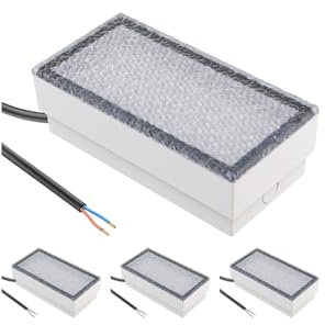 ledscom.de 4 Stück LED Pflasterstein Bodeneinbauleuchte CUS für außen, IP67, eckig, 20 x 10cm, 2,8 W, 251lm, warmweiß