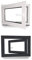 Kellerfenster - Kunststoff - Fenster - innen weiß, außen anthrazit - BxH: 90 x 50 cm - 900 x 500 mm - DIN Links - 3 fach Verglasung - 60 mm Profil