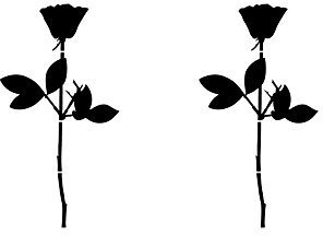 Rose 6cm Car Window Mirror Sticker Tattoo die cut decals vinyl adhesive Deco Foil Depeche Mode - 2 piece black