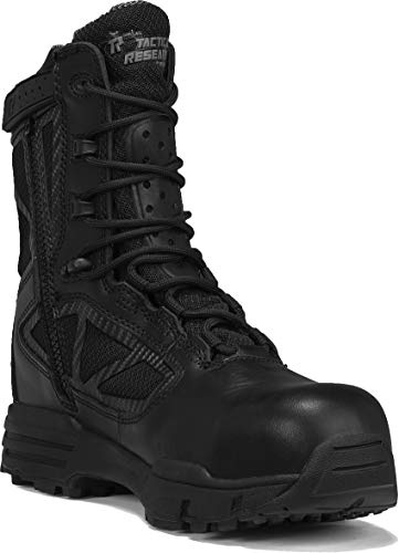 Belleville Chrome TR998Z Waterproof Tactical Boots - Non Slip Boots & Side Zip Entry - Composite Toe Protection - Cushioned Shock Absorbing Midsole - StreetNav Traction Outsole - Black - 14 Wide