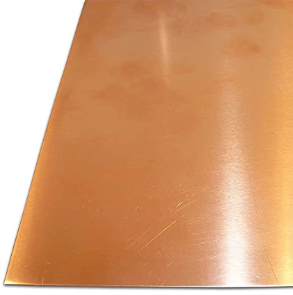 B&T metall | kopparplåt 0,5 mm tjock | kvalitet enligt DIN EN 1172 CUI-DHP-CW024A R240 halvhård | skärning på begäran | storlek 500 x 900 mm (50 x 90 cm)